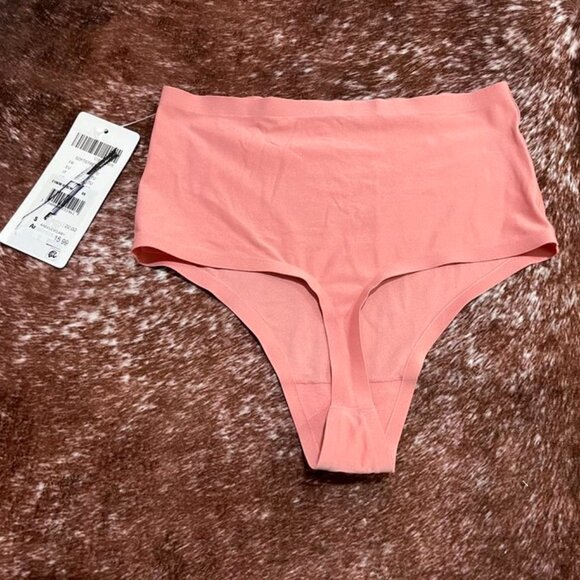 Chantelle SoftStretch High Waist Thong Seamless Underwear Rose Pink One Size NWT - Picture 2 of 7
